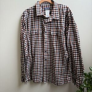 Patagonia Men's Organic Cotton Long Sleeve Flannel Outdoor Check Shirt XL